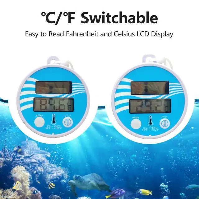 Alt view image 4 of 7 - Digital Solar Powered Outdoor Floating Waterproof Rainproof Pool SPA Thermometer