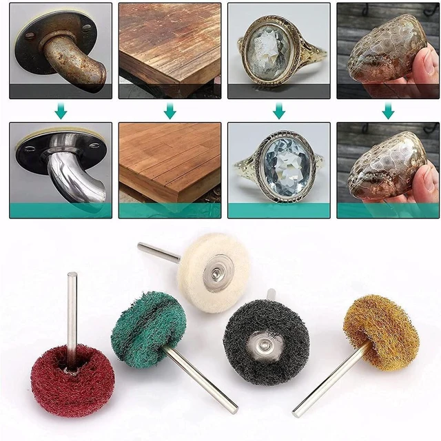 Alt view image 4 of 7 - 50 Metal Polishing Buffing Wheel Burr Kit Rotary Tool Accessories Set For Dremel