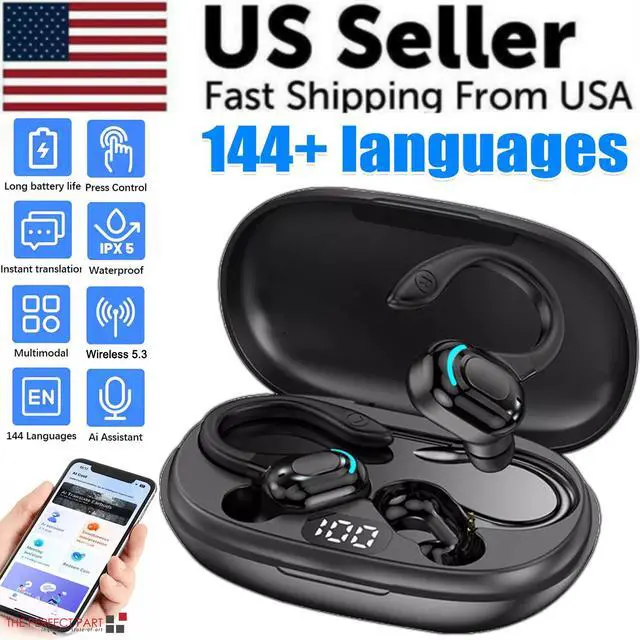 Alt view image 2 of 7 - Translator Earbuds 144 Languages Real Time Online/OffLine Translation Earphones