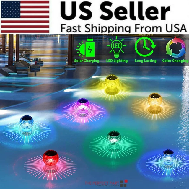 Main image of Outdoor Solar LED Floating Light Garden Pond Pool Lamp Rotating RGB Color Change