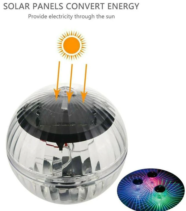 Alt view image 2 of 7 - Outdoor Solar LED Floating Light Garden Pond Pool Lamp Rotating RGB Color Change