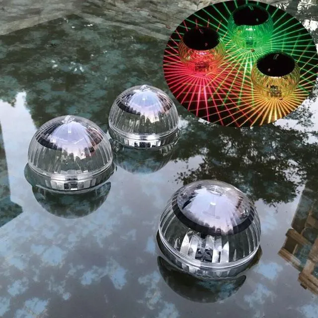 Alt view image 4 of 7 - Outdoor Solar LED Floating Light Garden Pond Pool Lamp Rotating RGB Color Change
