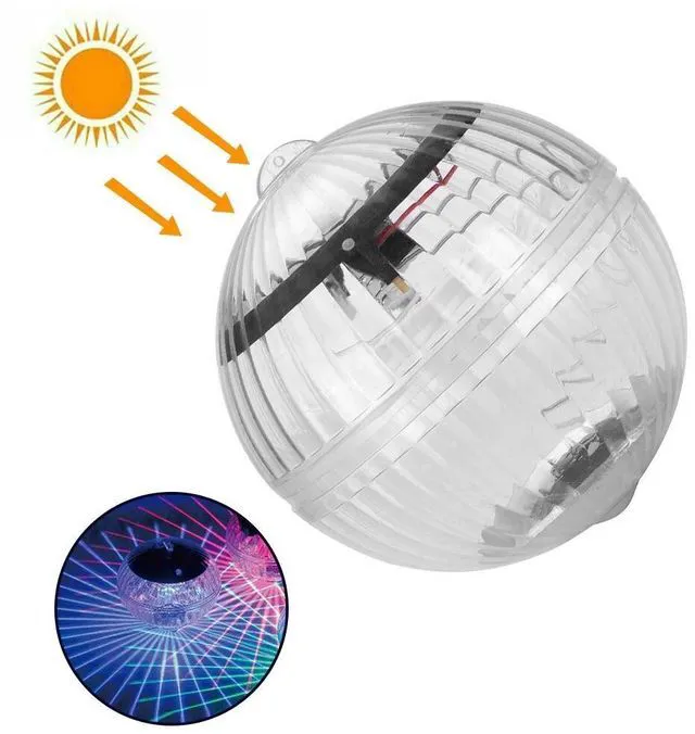 Alt view image 5 of 7 - Outdoor Solar LED Floating Light Garden Pond Pool Lamp Rotating RGB Color Change