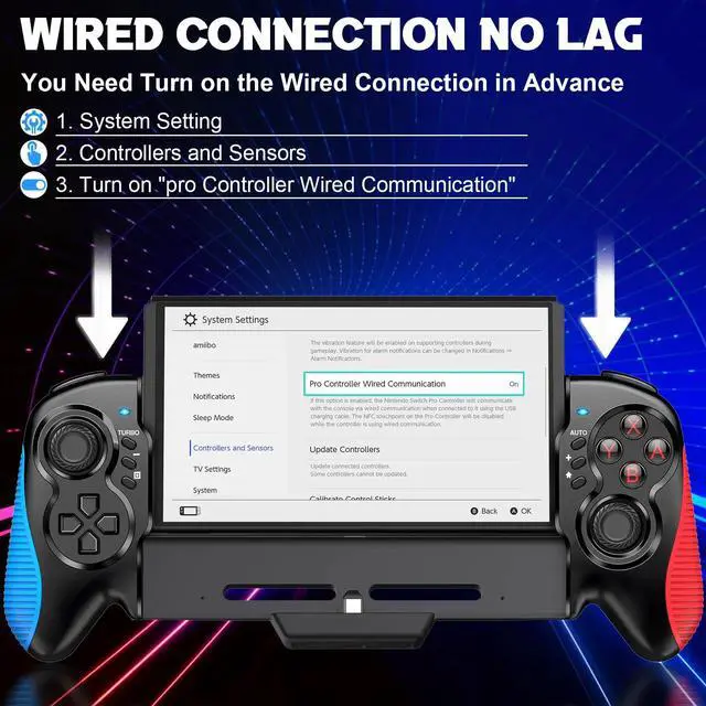 Alt view image 4 of 7 - Dual massage Handheld Controller Grip Gamepad For Nintendo Switch Joy-Con Game