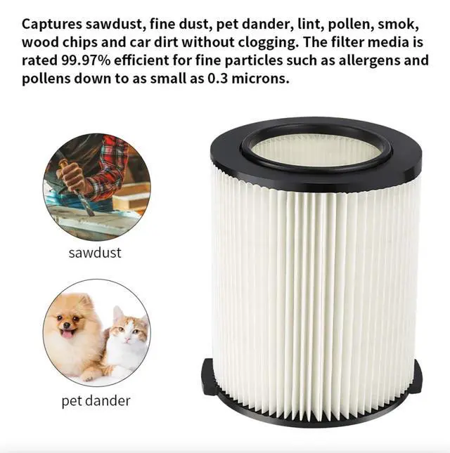 Alt view image 4 of 7 - VF4000 Replacement RIDGID Wet/Dry Washable Vacuum Garage Shop Vac Pleated Filter