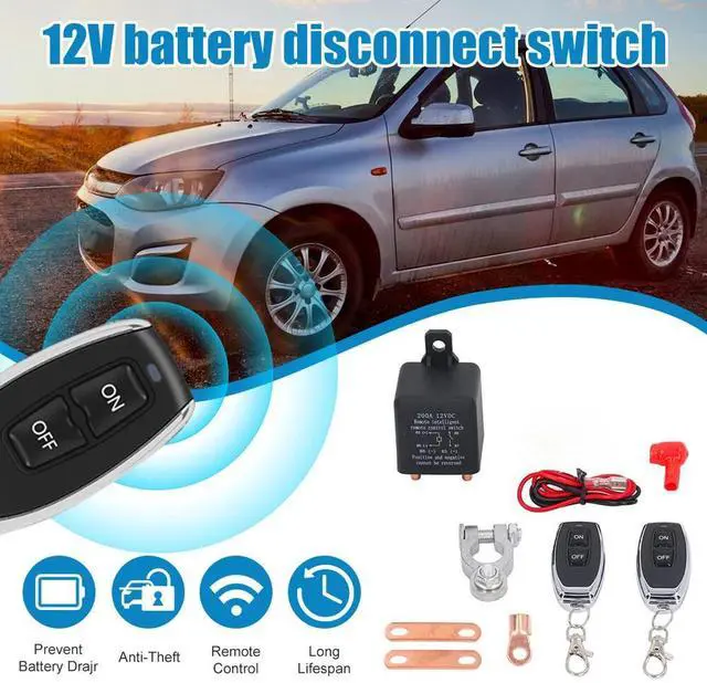 Alt view image 4 of 7 - Car Battery Disconnect Switch Remote Control Power Kill Master Isolator Cut Off