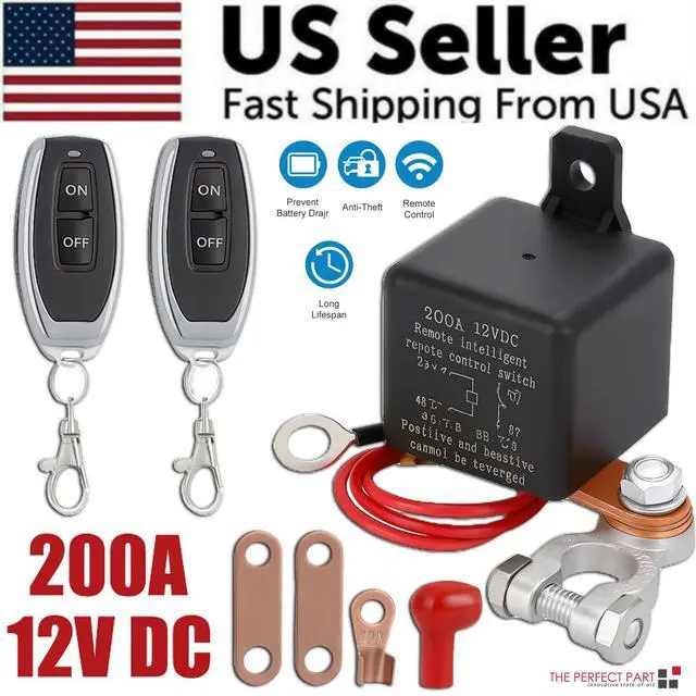 Alt view image 2 of 7 - Car Battery Disconnect Switch Remote Control Power Kill Master Isolator Cut Off