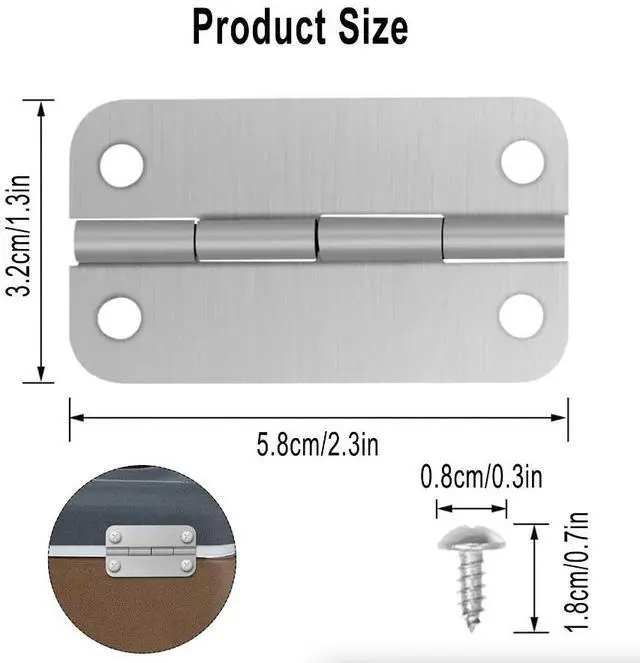 Alt view image 3 of 7 - 3PCS Stainless Steel Cooler Hinges & Screws Replacements For Igloo Cooler Parts