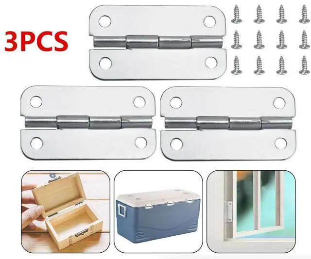 Alt view image 6 of 7 - 3PCS Stainless Steel Cooler Hinges & Screws Replacements For Igloo Cooler Parts
