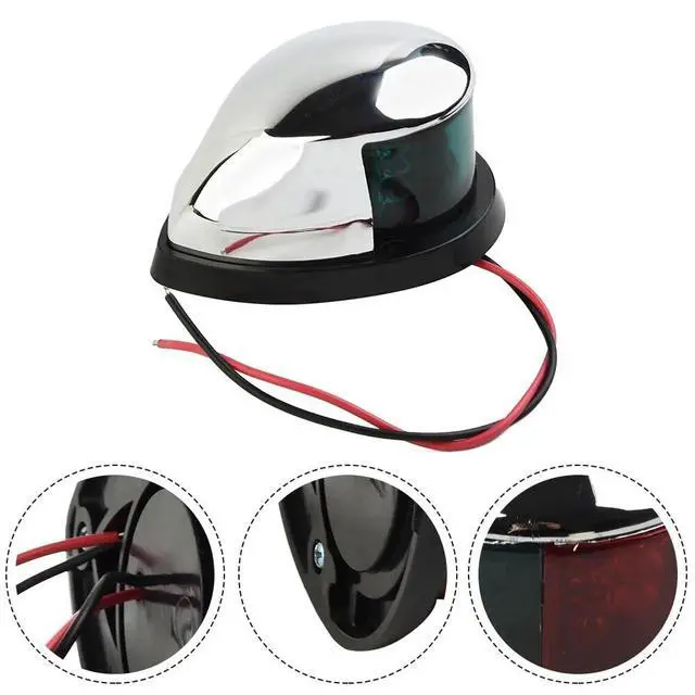 Alt view image 6 of 7 - Waterproof Boat Navigation Light LED Bow Marine Front Pontoon Lamp Red Green 12V