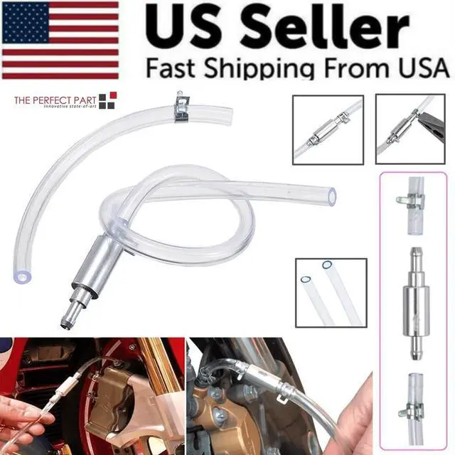 Alt view image 2 of 7 - Car Motorcycle Clutch Brake Bleeder Hose One Way Valve Tube Bleeding Tool Set US