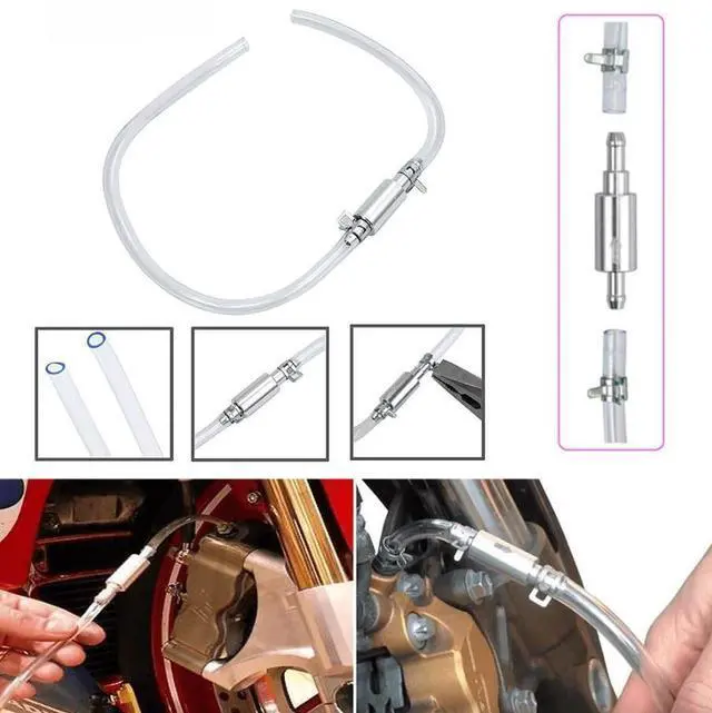 Alt view image 3 of 7 - Car Motorcycle Clutch Brake Bleeder Hose One Way Valve Tube Bleeding Tool Set US