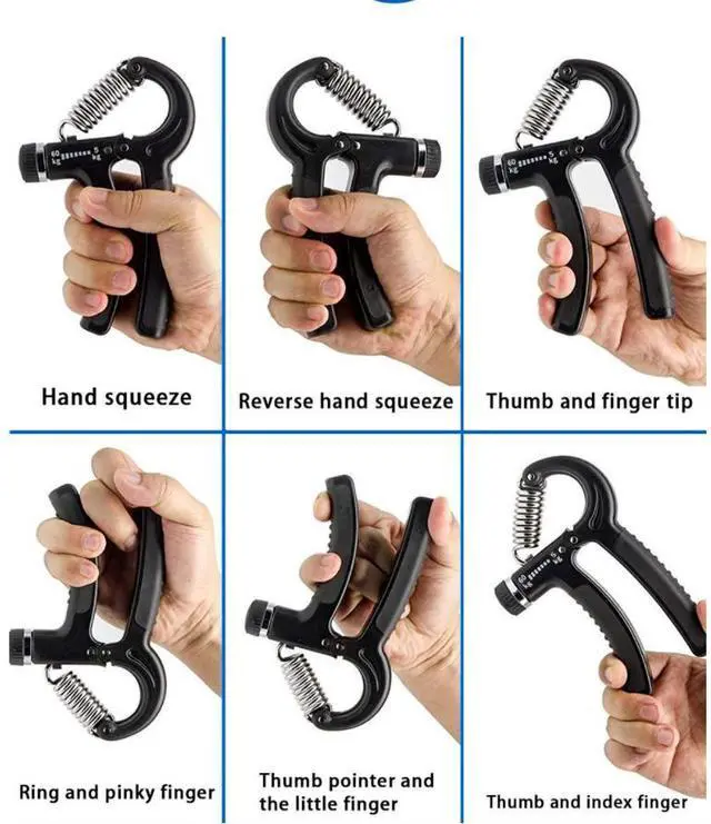 Alt view image 7 of 7 - Hand Grip Strength Power Trainer Gripper Strengthener Adjustable Gym Exerciser