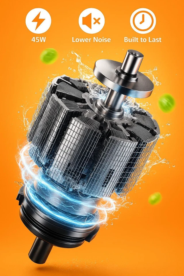 Alt view image 6 of 7 - Electric Citrus Juicer Rechargeable Hands-Free Masticating Orange Lemon Squeezer
