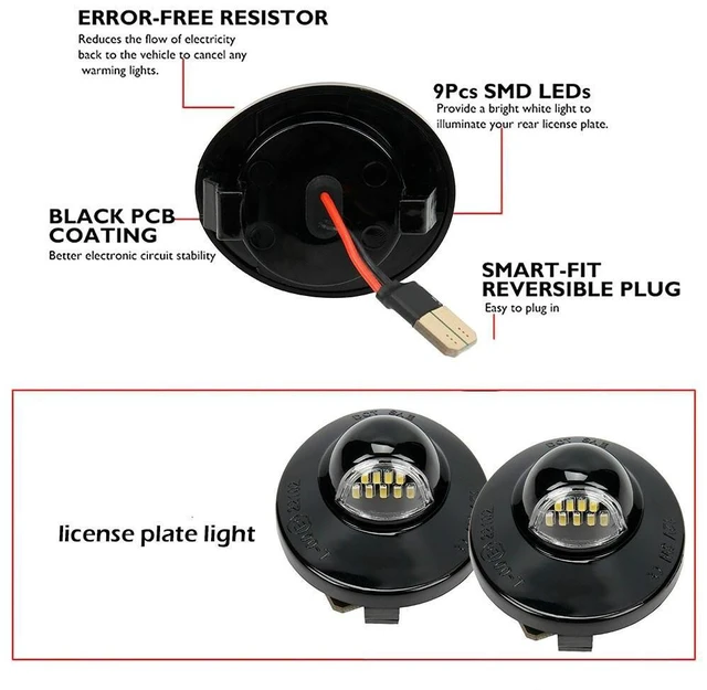 Alt view image 3 of 7 - 2X LED License Plate Light Rear Bumper Tag Assembly Lamp For Ford F150 F250 F350