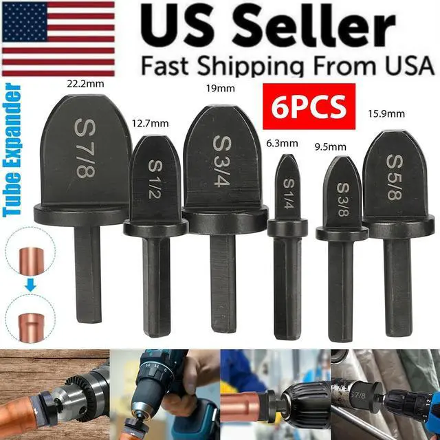 Alt view image 2 of 4 - 6x Swaging Tool Drill Bit Set Air Conditioner Copper Pipe Flaring Tube Expander