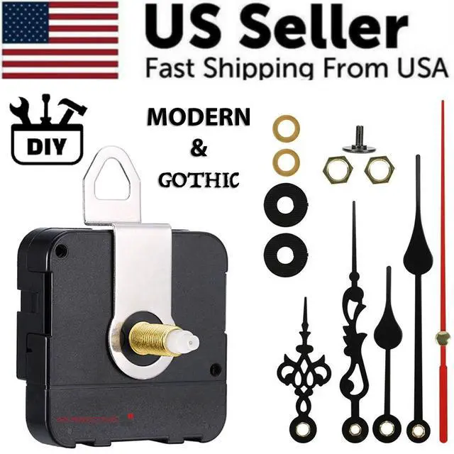 Alt view image 2 of 7 - DIY Clock Parts Movement Quartz Mechanism Wall Replacement Repair Tool Hands Kit