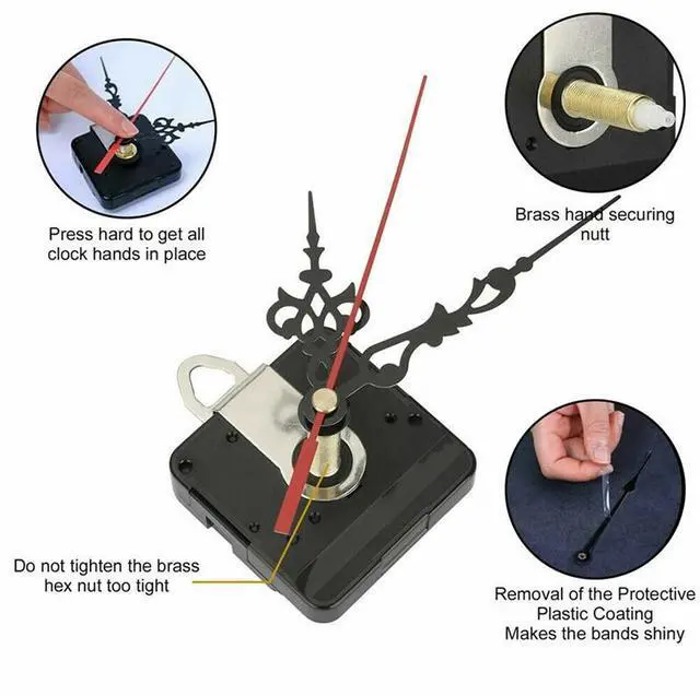 Alt view image 5 of 7 - DIY Clock Parts Movement Quartz Mechanism Wall Replacement Repair Tool Hands Kit