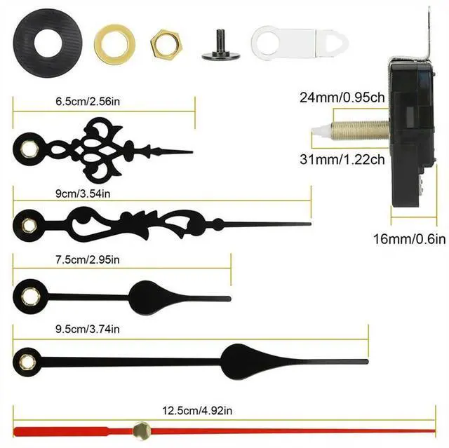 Alt view image 6 of 7 - DIY Clock Parts Movement Quartz Mechanism Wall Replacement Repair Tool Hands Kit