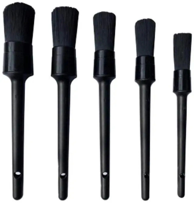 Main image of 5PC Car Detailing Brush Kit Boar Hair Vehicle Auto Interior For Wheel Clean Sets
