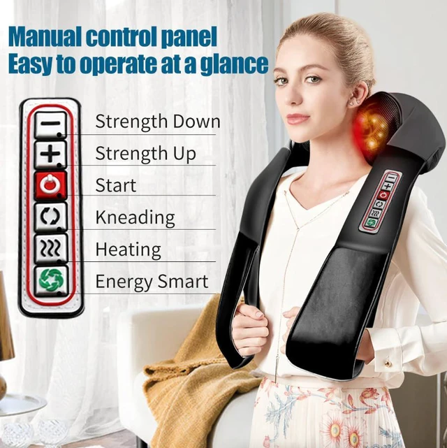 Alt view image 3 of 7 - Shiatsu Back Neck and Shoulder Massager with Heat Deep Tissue 3D Kneading Pillow