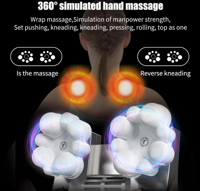 Alt view image 4 of 7 - Shiatsu Back Neck and Shoulder Massager with Heat Deep Tissue 3D Kneading Pillow