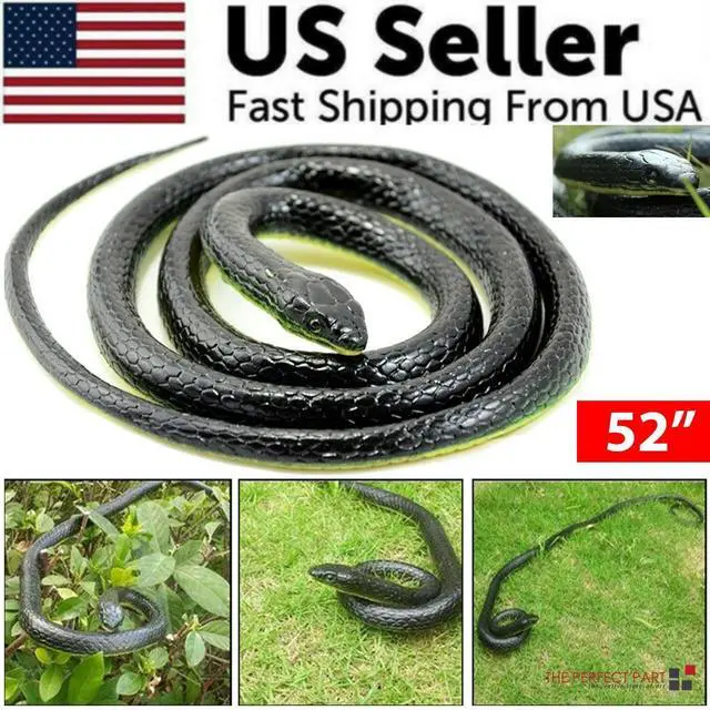 Alt view image 2 of 7 - Fake Realistic Snake Lifelike Real Scary Rubber Toy Prank Party Joke For Garden
