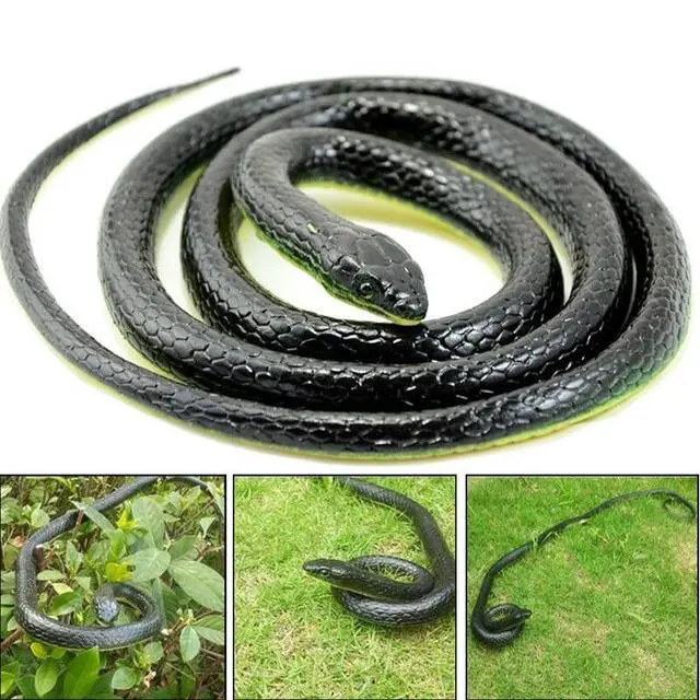 Alt view image 5 of 7 - Fake Realistic Snake Lifelike Real Scary Rubber Toy Prank Party Joke For Garden