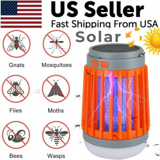 Alt view image 2 of 7 - Solar USB Mosquito Killer Light Electronic Fly Bug Insect Zapper Trap Pest Lamp