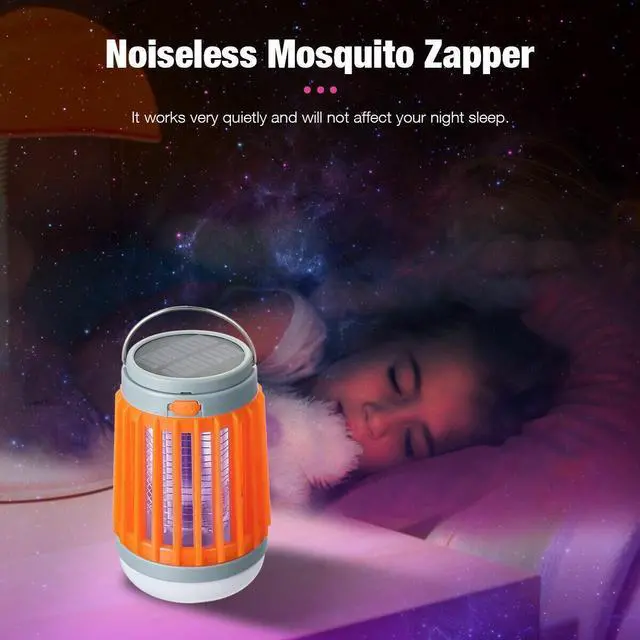 Alt view image 4 of 7 - Solar USB Mosquito Killer Light Electronic Fly Bug Insect Zapper Trap Pest Lamp