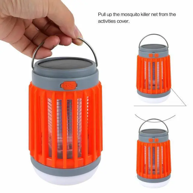 Alt view image 5 of 7 - Solar USB Mosquito Killer Light Electronic Fly Bug Insect Zapper Trap Pest Lamp