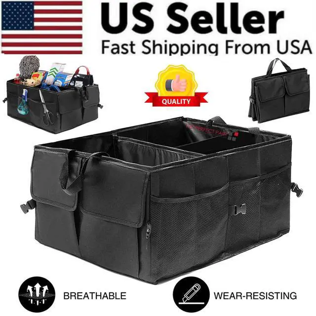 Alt view image 2 of 7 - Trunk Cargo Organizer Folding Storage Collapse Bag Bin For Car Truck SUV 40L US