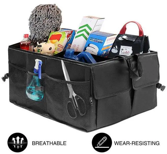 Alt view image 6 of 7 - Trunk Cargo Organizer Folding Storage Collapse Bag Bin For Car Truck SUV 40L US