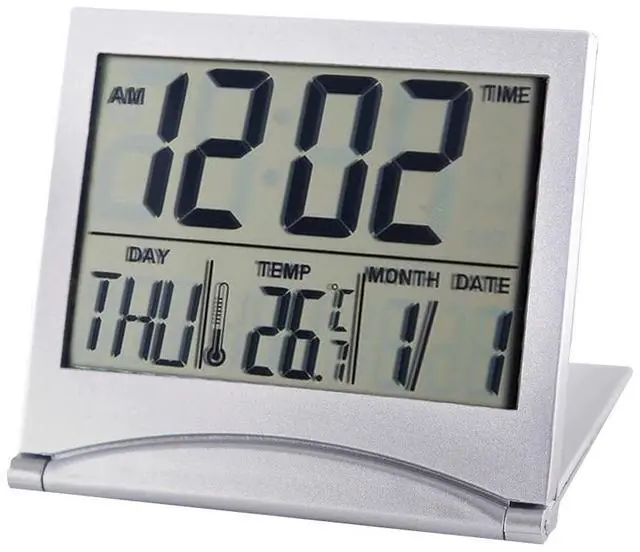 Main image of Digital Travel Alarm Clock Foldable Temperature LCD Clock Compact Desk Timer New
