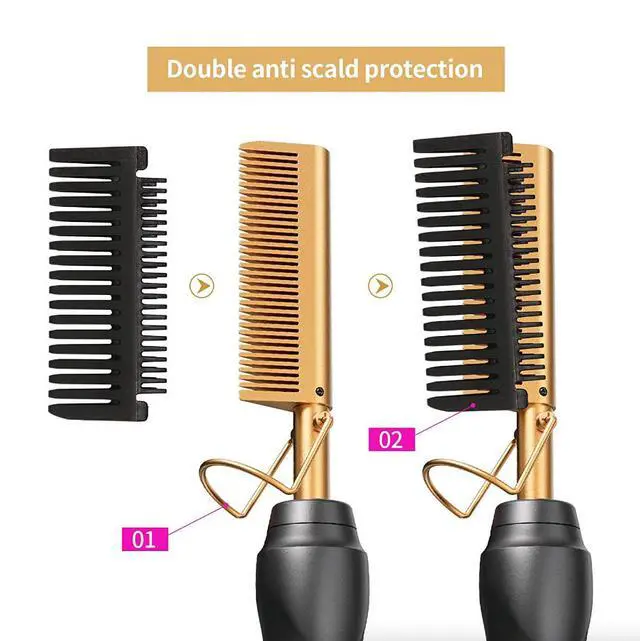 Alt view image 4 of 7 - Hair Straightener Comb Pro Electric Beard Straightening Comb Heat Hot Comb Press