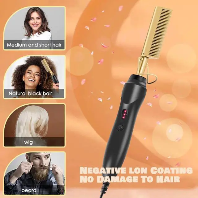 Alt view image 5 of 7 - Hair Straightener Comb Pro Electric Beard Straightening Comb Heat Hot Comb Press