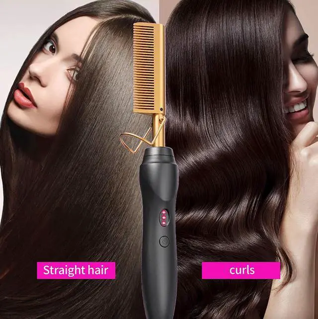 Alt view image 7 of 7 - Hair Straightener Comb Pro Electric Beard Straightening Comb Heat Hot Comb Press