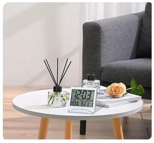 Alt view image 7 of 7 - Digital Travel Alarm Clock Foldable Temperature LCD Clock Compact Desk Timer New
