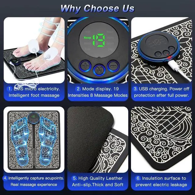 Alt view image 4 of 7 - EMS Foot Massager Leg Electric Deep Reshaping Kneading Muscle Pain Relax Machine