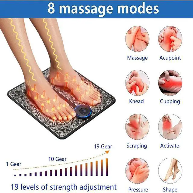 Alt view image 6 of 7 - EMS Foot Massager Leg Electric Deep Reshaping Kneading Muscle Pain Relax Machine