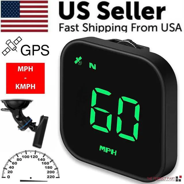 Alt view image 2 of 7 - Digital Car HUD GPS Speedometer Head Up Display MPH KMH Compass Overspeed Alarm