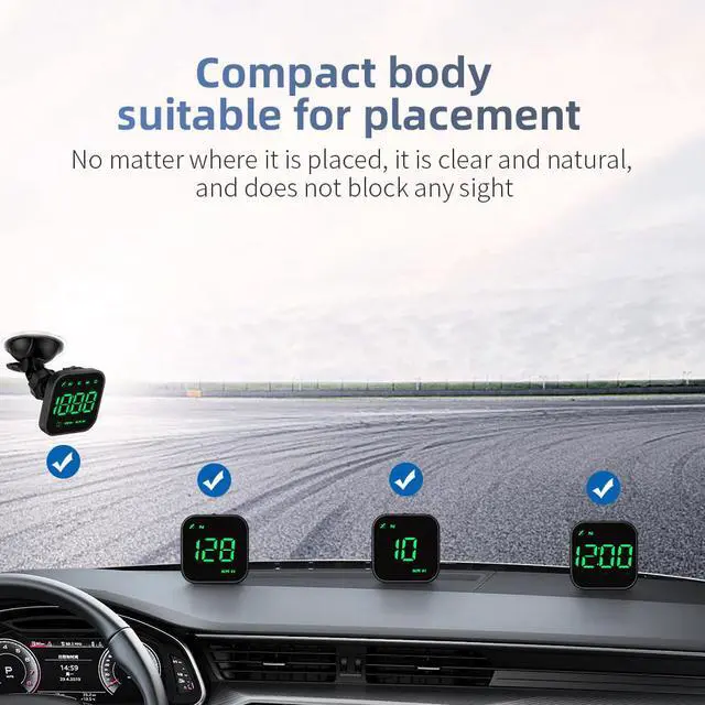 Alt view image 4 of 7 - Digital Car HUD GPS Speedometer Head Up Display MPH KMH Compass Overspeed Alarm