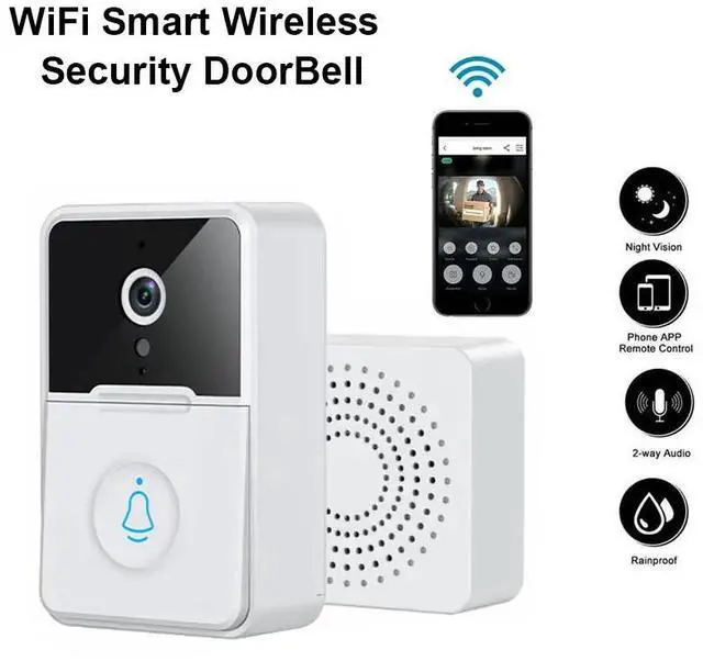 Alt view image 3 of 7 - Wireless Security Smart WiFi Doorbell Intercom Video Camera Door Ring Bell Chime