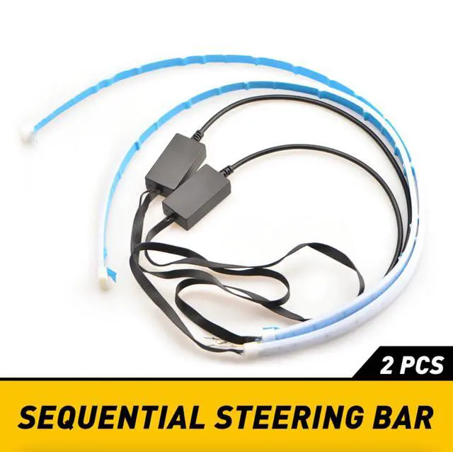 Alt view image 5 of 7 - 2 x 60CM Slim Amber Sequential Flexible LED DRL Turn Signal Strip For Headlight