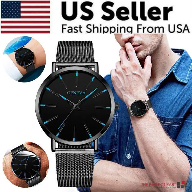 Alt view image 2 of 7 - Waterproof Men's Watch Stainless Steel Quartz Luminous Classic Watches Business