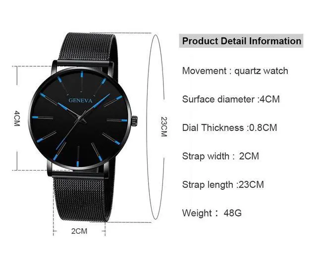Alt view image 5 of 7 - Waterproof Men's Watch Stainless Steel Quartz Luminous Classic Watches Business