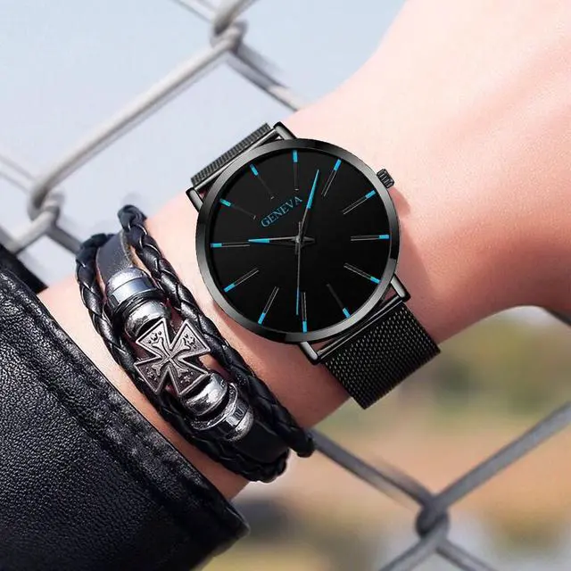Alt view image 7 of 7 - Waterproof Men's Watch Stainless Steel Quartz Luminous Classic Watches Business