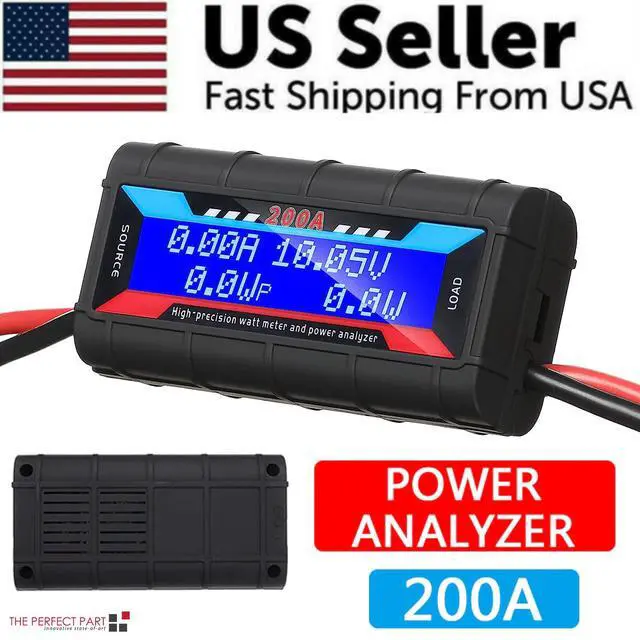 Alt view image 2 of 7 - 200A DC Digital Monitor LCD Volt Amp Meter Analyzer For RC Battery Solar Power