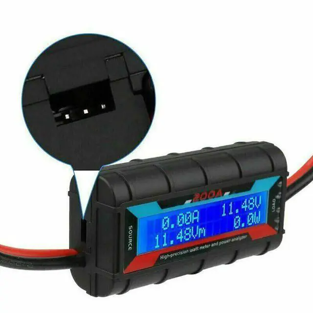 Alt view image 3 of 7 - 200A DC Digital Monitor LCD Volt Amp Meter Analyzer For RC Battery Solar Power