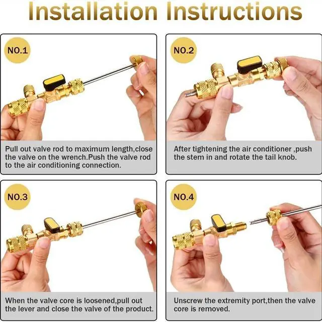 Alt view image 5 of 7 - HVAC Tool AC Schrader Valve Core Remover Dual Size 1/4 and 5/16 Port Installer